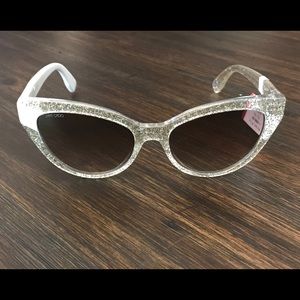 Nwt Jimmy Choo Cat Eye Glittery Sunglasses
